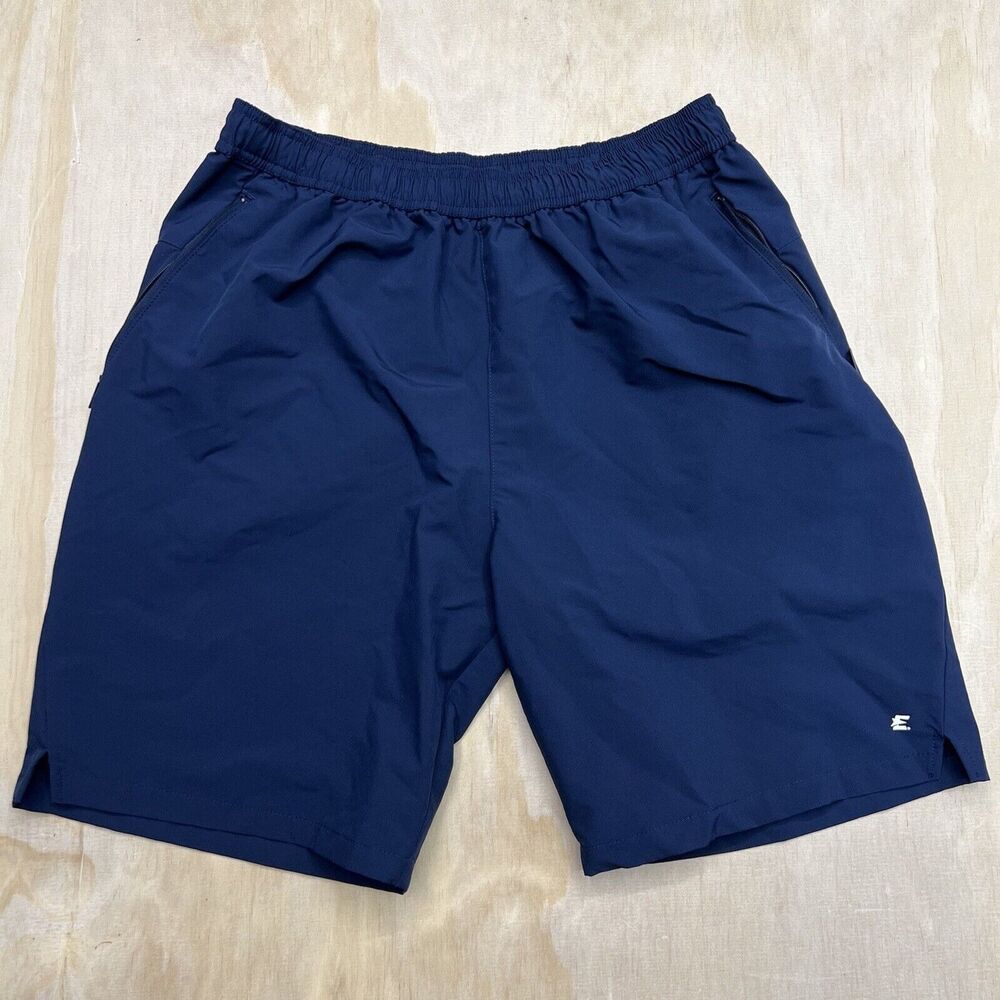 USED 2XL Eastbay Gym Tech GymTech Zipper Pockets Shorts Navy Blue